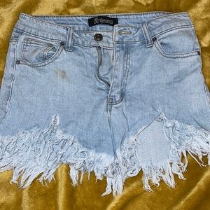 Light Denim Booty Shorts